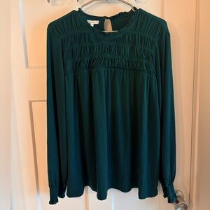 Maurices Teal Blouse with Gathered Detail